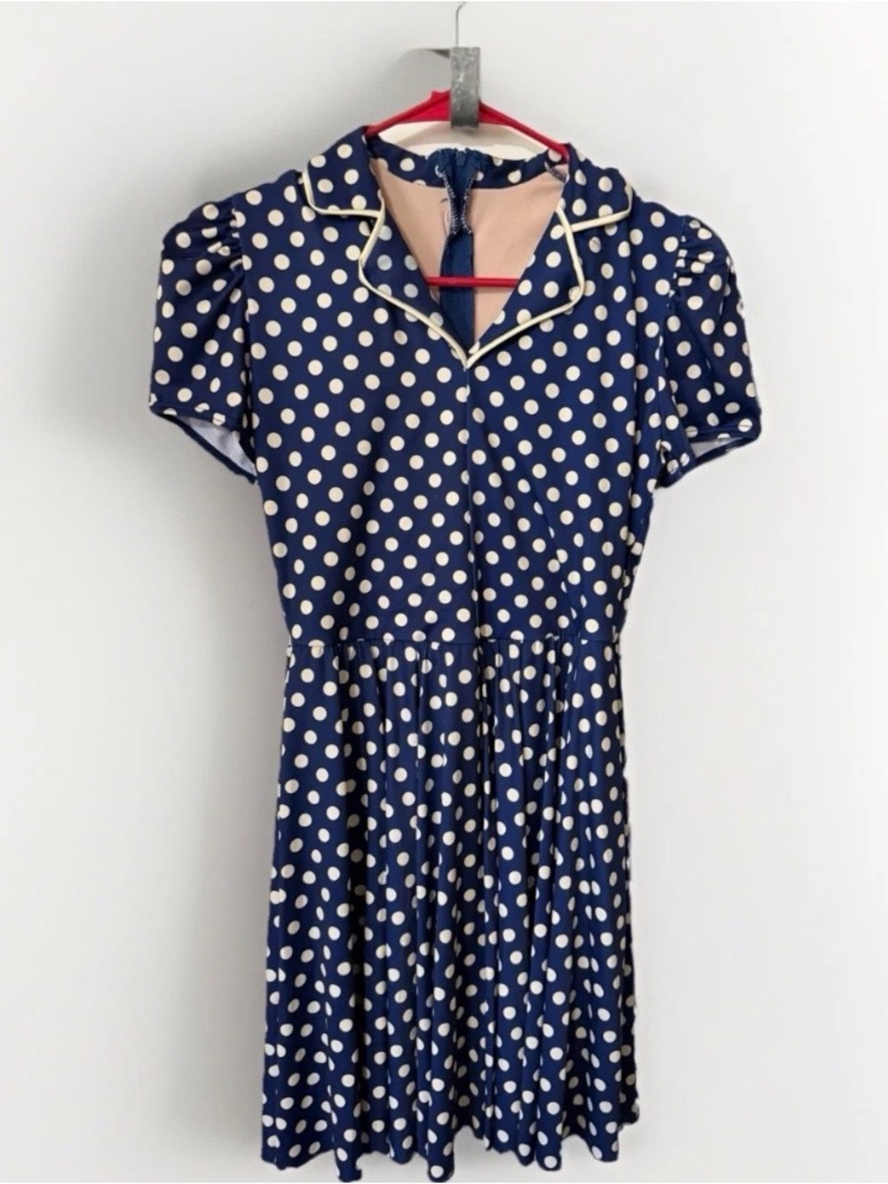 Weissman Navy and White Polka Dot Dance Dress